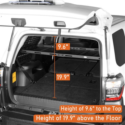 Load image into Gallery viewer, 2010-2024 Toyota 4Runner Interior Cargo Rack &amp; Rear Window Molle Panel Aftermarket Parts - Hooke Road b9803s 8
