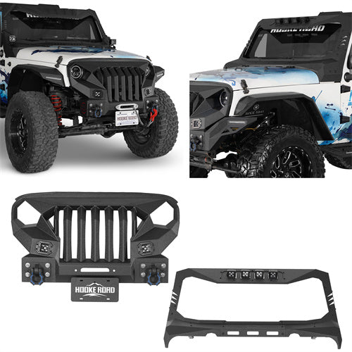 Load image into Gallery viewer, Mad Max Front Bumper &amp; Windshield Frame Cover(07-18 Jeep Wrangler JK) - Hooke Road
