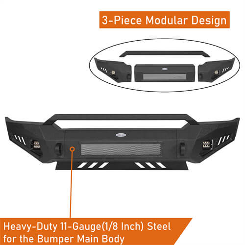 Tacoma Aftermarket Front Bumper w/ Skid Plate For 2005-2011 Toyota Tacoma - Hooke Road B4025S 13