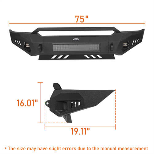 Tacoma Aftermarket Front Bumper w/ Skid Plate For 2005-2011 Toyota Tacoma - Hooke Road B4025S 15
