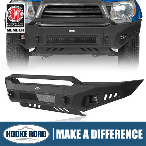 Tacoma Aftermarket Front Bumper w/ Skid Plate For 2005-2011 Toyota Tacoma - Hooke Road B4025S 1
