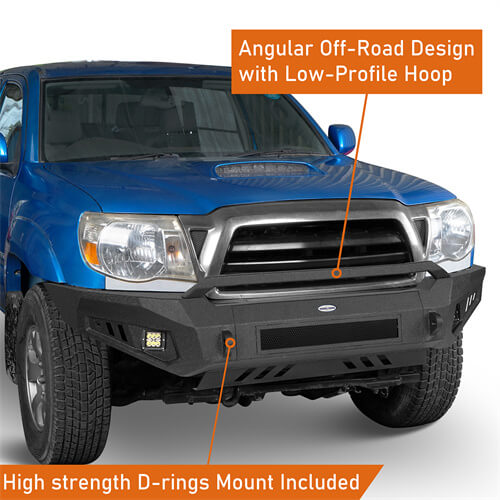 Tacoma Aftermarket Front Bumper w/ Skid Plate For 2005-2011 Toyota Tacoma - Hooke Road B4025S 6