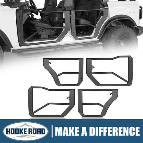 2021-2023 Ford Bronco 4-Door Adventure Tube Half Front & Rear Doors - HookeRoad b8916s 1