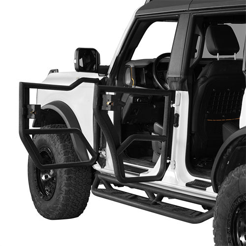 2021-2023 Ford Bronco 4-Door Adventure Tube Half Front & Rear Doors - HookeRoad b8916s 2