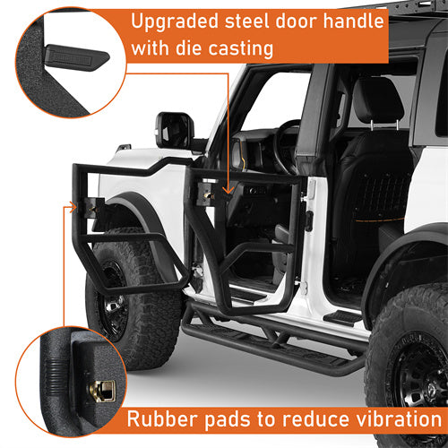 2021-2023 Ford Bronco 4-Door Adventure Tube Half Front & Rear Doors - HookeRoad b8916s 6