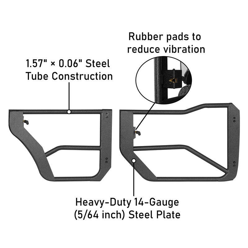 Load image into Gallery viewer, 2021-2024 Ford Bronco Adventure Tube Half Front &amp; Rear Doors - HookeRoad b8916s details 9
