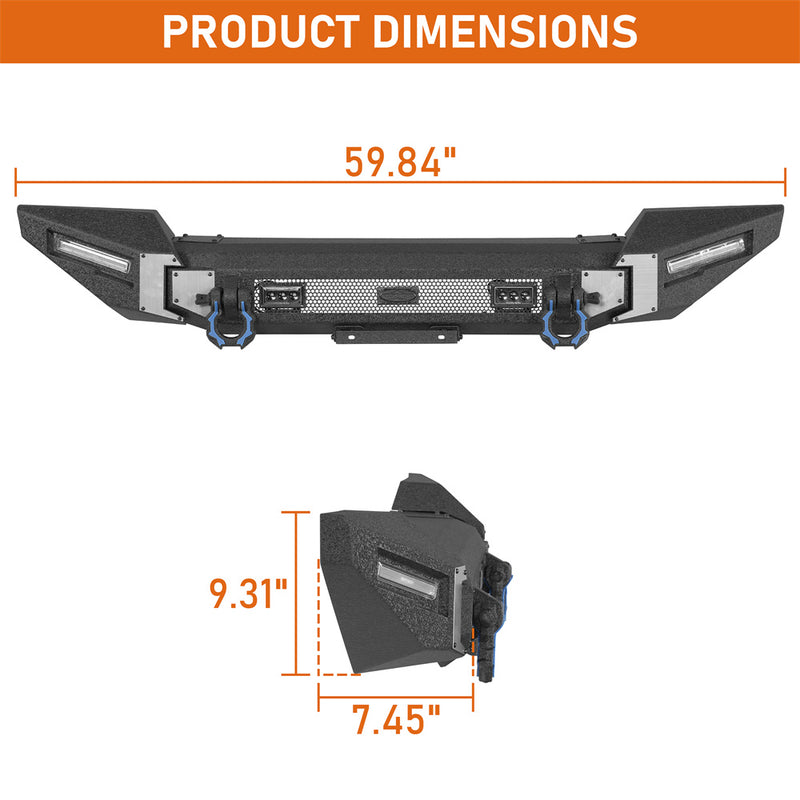 Load image into Gallery viewer, Aftermarket Front Bumper for 87-06 Jeep Wrangler YJ &amp; Wrangler TJ Hooke Road b1092s 4
