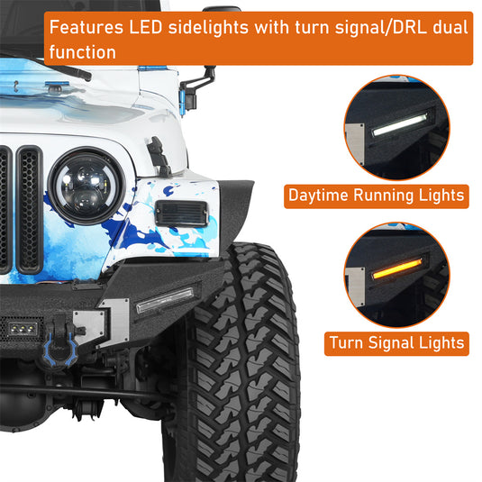 Aftermarket Front Bumper for 87-06 Jeep Wrangler YJ & Wrangler TJ Hooke Road b1092s 6