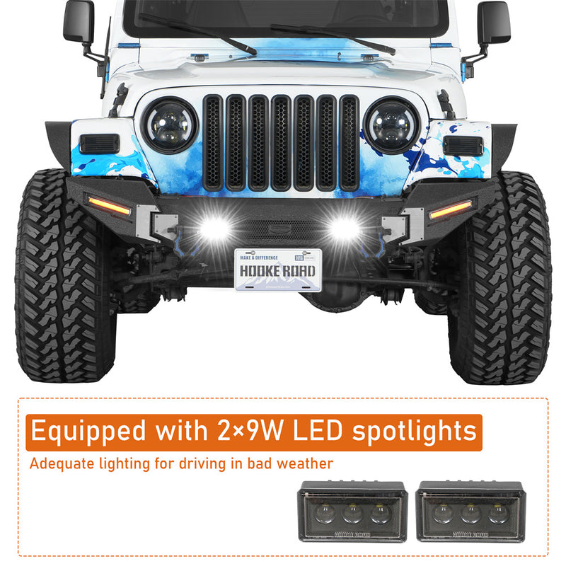 Load image into Gallery viewer, Aftermarket Front Bumper for 87-06 Jeep Wrangler YJ &amp; Wrangler TJ Hooke Road b1092s 7
