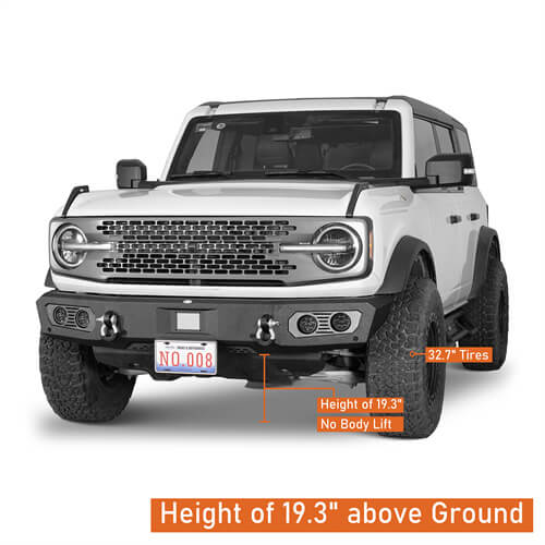 Load image into Gallery viewer, Aftermarket Front Bumper Off Road Parts w/D-Rings &amp; LED Lights For 2021-2023 Ford Bronco - Hooke Road b8922s 19
