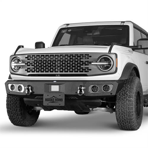 Load image into Gallery viewer, Aftermarket Front Bumper Off Road Parts w/D-Rings &amp; LED Lights For 2021-2023 Ford Bronco - Hooke Road b8922s 6
