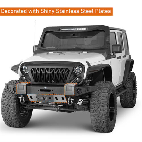 2007-2018 Jeep Wrangler JK Front Bumper Jeep JK Accessories - Hooke Road b2092s 12