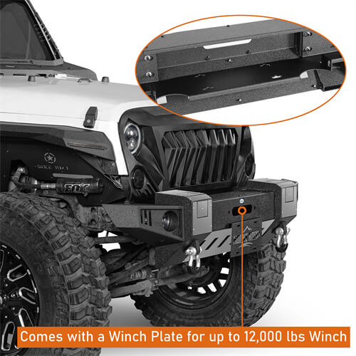 2007-2018 Jeep Wrangler JK Front Bumper Jeep JK Accessories - Hooke Road b2092s 13