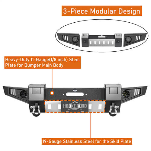 Load image into Gallery viewer, 2007-2018 Jeep Wrangler JK Front Bumper Jeep JK Accessories - Hooke Road b2092s 17
