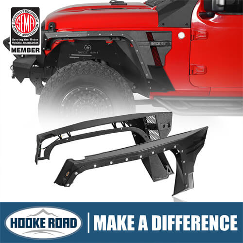 Load image into Gallery viewer, 2018-2024 Jeep JL&amp; JT Front Fender Flares Wheel Well Guards 4x4 Jeep Parts - Hooke Road b3054s 1

