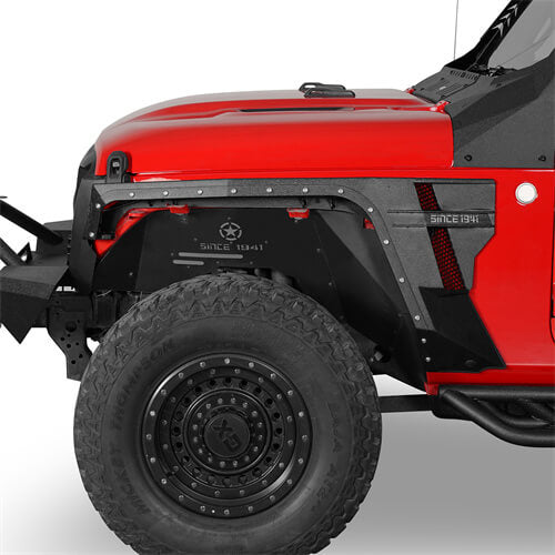 2018-2024 Jeep JL& JT Front Fender Flares Wheel Well Guards 4x4 Jeep Parts - Hooke Road b3054s 5