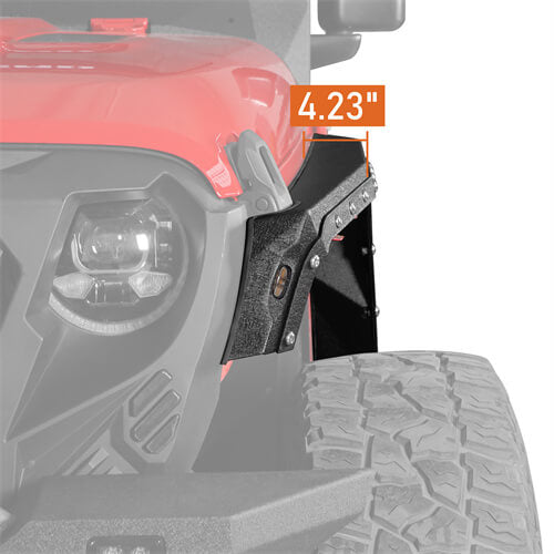 Load image into Gallery viewer, 2018-2024 Jeep JL&amp; JT Front Fender Flares Wheel Well Guards 4x4 Jeep Parts - Hooke Road b3054s 8
