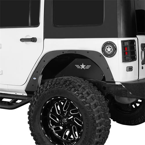 2007-2018 Jeep Wrangler JK Front & Rear Fender Flare Kit Jeep JK Accessories - Hooke Road b2093s 10