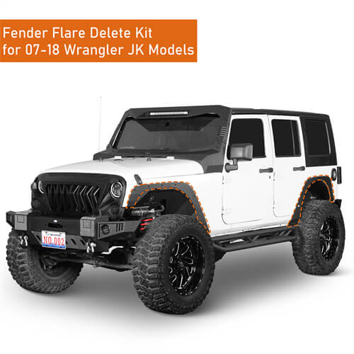 2007-2018 Jeep Wrangler JK Front & Rear Fender Flare Kit Jeep JK Accessories - Hooke Road b2093s 11