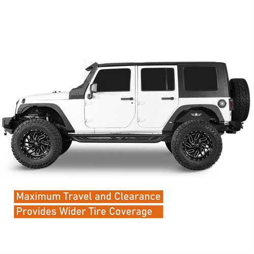 2007-2018 Jeep Wrangler JK Front & Rear Fender Flare Kit Jeep JK Accessories - Hooke Road b2093s 12