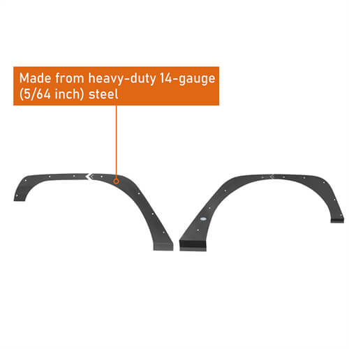 2007-2018 Jeep Wrangler JK Front & Rear Fender Flare Kit Jeep JK Accessories - Hooke Road b2093s 14