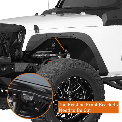 2007-2018 Jeep Wrangler JK Front & Rear Fender Flare Kit Jeep JK Accessories - Hooke Road b2093s 15