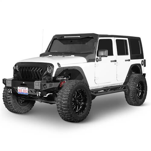 Aftermarket Front & Rear Fender Flare Kit For 2007-2018 Jeep Wrangler JK - Hooke Road