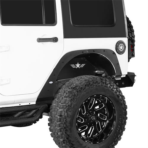 2007-2018 Jeep Wrangler JK Front & Rear Fender Flare Kit Jeep JK Accessories - Hooke Road b2093s 9