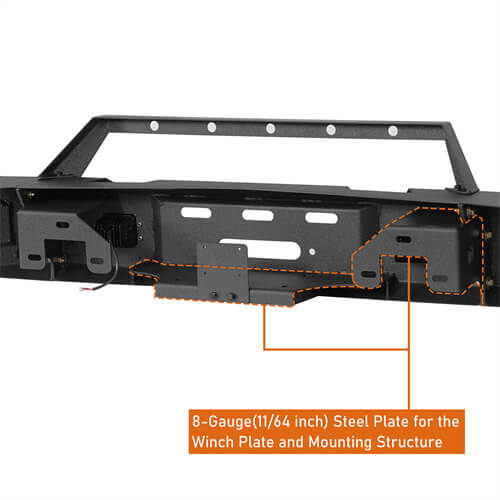 Hooke Road Aftermarket Full Width Front Bumper 4x4 Truck Parts For 2014-2015 Chevy Silverado 1500 b9028 15