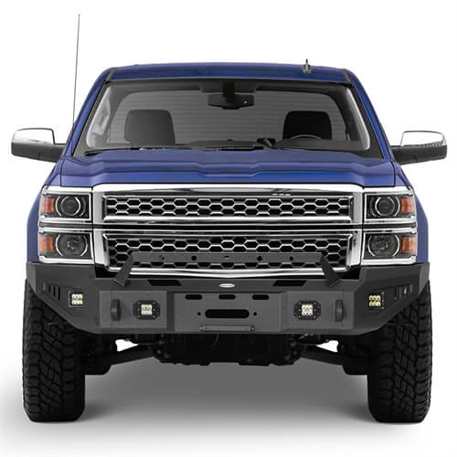 Load image into Gallery viewer, Hooke Road Aftermarket Full Width Front Bumper 4x4 Truck Parts For 2014-2015 Chevy Silverado 1500 b9028 6

