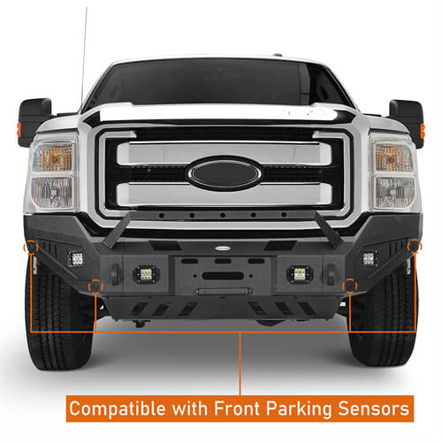 Load image into Gallery viewer, Aftermarket Full-Width Ford F-250 Front Bumper Pickup Truck Parts For 2011-2016 Ford F-250 - Hooke Road  b8525 11
