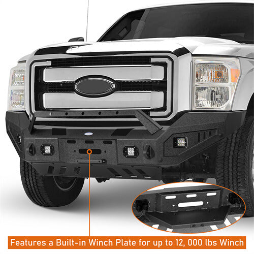 Load image into Gallery viewer, Aftermarket Full-Width Ford F-250 Front Bumper Pickup Truck Parts For 2011-2016 Ford F-250 - Hooke Road  b8525 12
