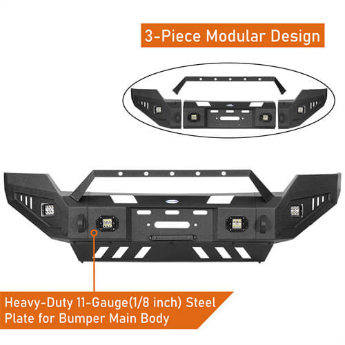 Load image into Gallery viewer, Aftermarket Full-Width Ford F-250 Front Bumper Pickup Truck Parts For 2011-2016 Ford F-250 - Hooke Road  b8525 14
