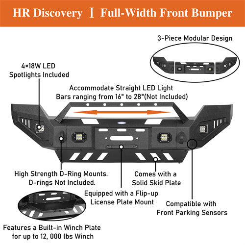 Load image into Gallery viewer, Aftermarket Full-Width Ford F-250 Front Bumper Pickup Truck Parts For 2011-2016 Ford F-250 - Hooke Road  b8525 16
