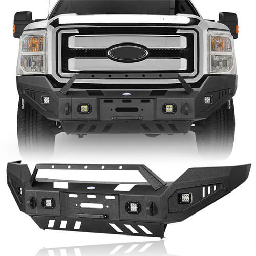Load image into Gallery viewer, Aftermarket Full-Width Ford F-250 Front Bumper Pickup Truck Parts For 2011-2016 Ford F-250 - Hooke Road  b8525 2
