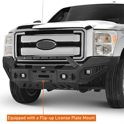 Load image into Gallery viewer, Aftermarket Full-Width Ford F-250 Front Bumper Pickup Truck Parts For 2011-2016 Ford F-250 - Hooke Road  b8525 9
