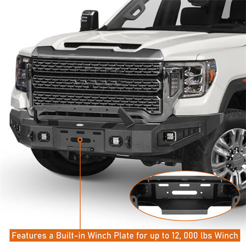 Load image into Gallery viewer, Aftermarket Full-Width GMC Sierra Front Bumper Pickup Truck Parts For 2020-2023 GMC Sierra 2500HD/3500HD - Hooke Road b9205 10
