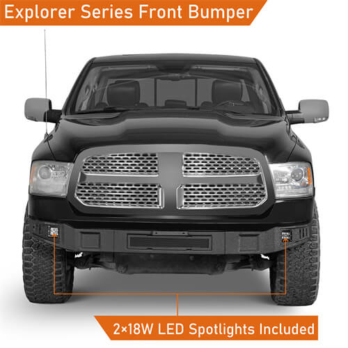 Aftermarket Full Width Front Bumper 4x4 Parts For 2013-2018 Ram 1500 - Hooke Road b6026s 8