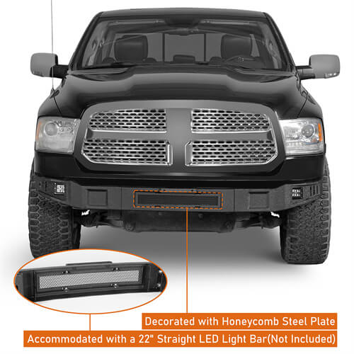Load image into Gallery viewer, Aftermarket Full Width Front Bumper 4x4 Parts For 2013-2018 Ram 1500 - Hooke Road b6026s 9
