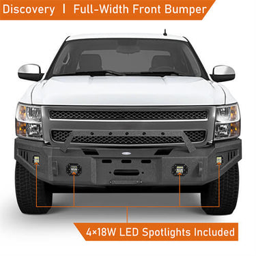 Autowu89 Chrome Front Bumper Face Bar For Chevy Silverado 1500 (09-13) & 2500/3500 HD (07-10)