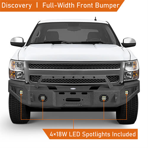 Load image into Gallery viewer, 07-13 Chevy Silverado 1500 Aftermarket Full Width Front Bumper 4x4 Parts - HookeRoad b9027 10
