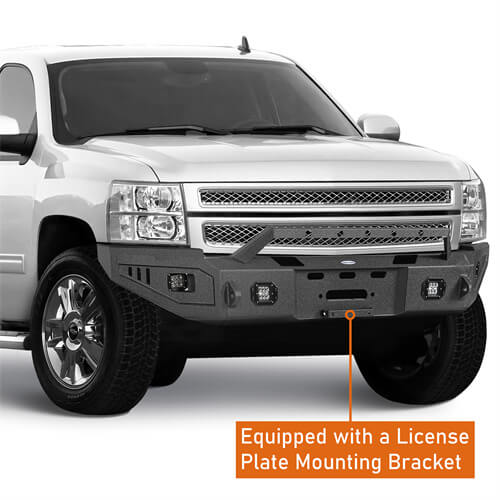 07-13 Chevy Silverado 1500 Aftermarket Full Width Front Bumper 4x4 Parts - HookeRoad b9027 11