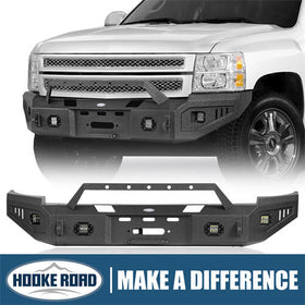 07-13 Chevy Silverado 1500 Aftermarket Full Width Front Bumper 4x4 Parts - HookeRoad b9027 1