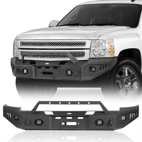 Load image into Gallery viewer, 07-13 Chevy Silverado 1500 Aftermarket Full Width Front Bumper 4x4 Parts - HookeRoad b9027 2

