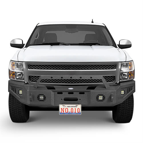 07-13 Chevy Silverado 1500 Aftermarket Full Width Front Bumper 4x4 Parts - HookeRoad b9027 3