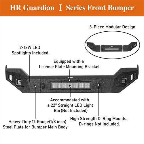 Aftermarket Full Width Front Bumper 4x4 Truck Parts For 2013-2018 Dodge Ram 1500 - Hooke Road b6021 11