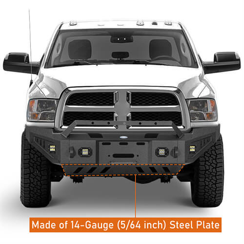 Load image into Gallery viewer, Aftermarket Full-Width Ram 2500 Front Bumper Pickup Truck Parts For 2010-2018 Ram 2500 - Hooke Road b6404 12
