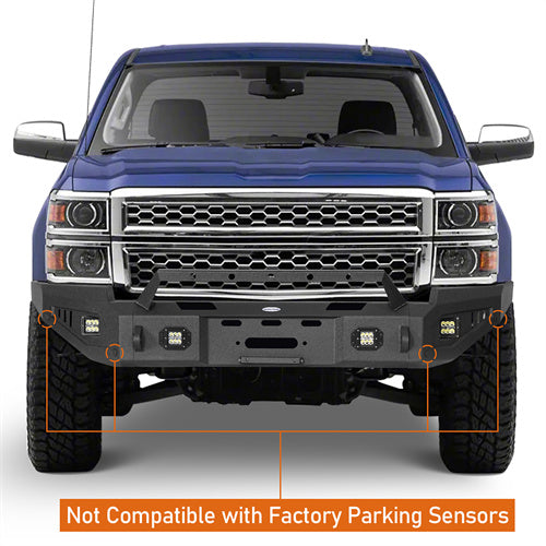 Load image into Gallery viewer, Hooke Road Aftermarket Full Width Front Bumper 4x4 Truck Parts For 2014-2015 Chevy Silverado 1500 b9028 12
