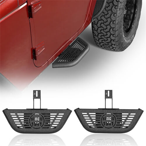 Side Hoop Steps Kit Jeep Wrangler Parts For 2007-2018 Jeep Wrangler JK 2-Door - Hooke Road b2095s 2