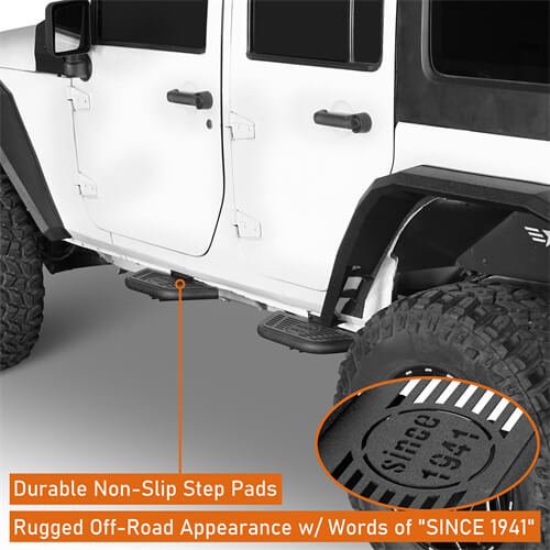 Side Hoop Steps Kit Jeep Wrangler Accessories For 2007-2018 Jeep Wrangler JK 4-Door - Hooke Road b2094s 12